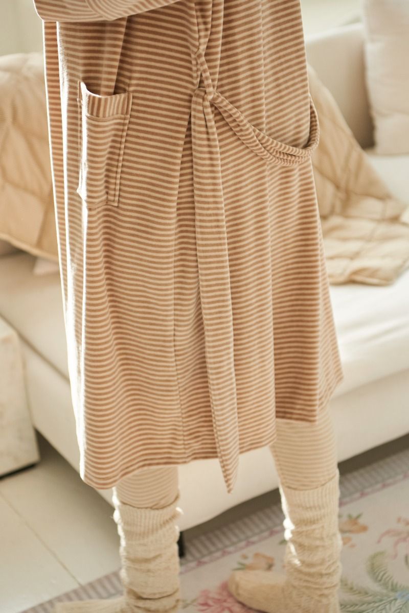 Naomi Kimono Velvet Little Sumo Stripe Sand