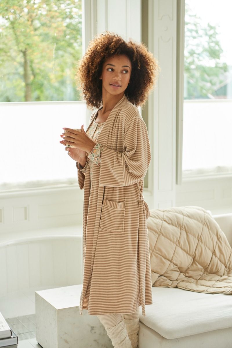Naomi Kimono Velvet Little Sumo Stripe Sand