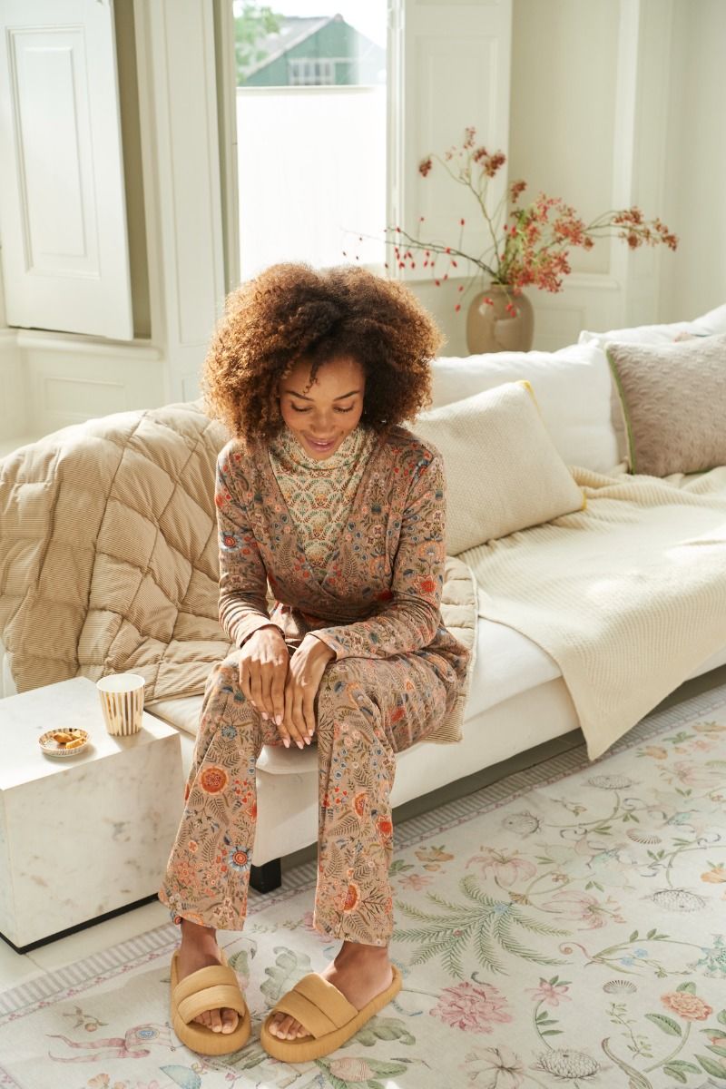 Blake Lange Broek Flore Pequeña Zand