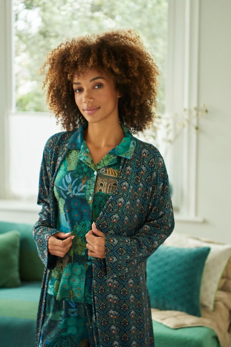 Faye Top à Manches Longues Jardin de Noche Bleu