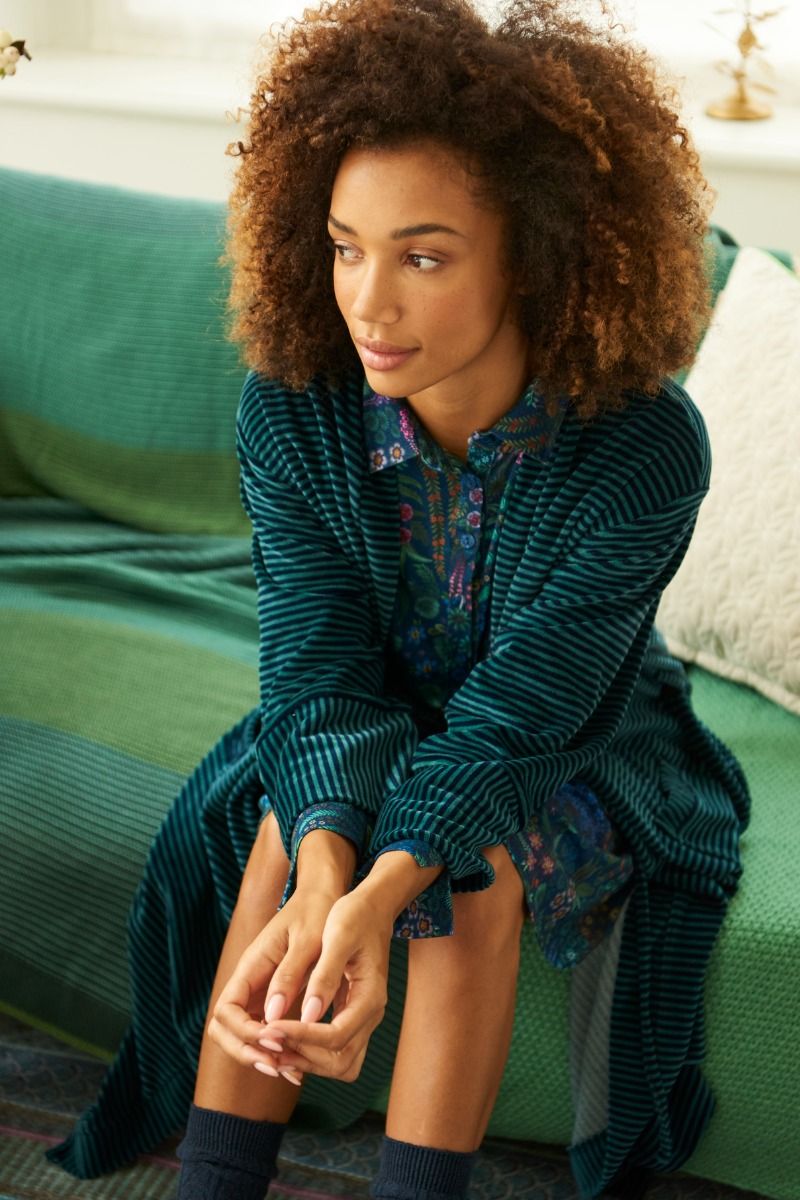 Daaltje Nachthemd Lange Mouw Querida Donkerblauw