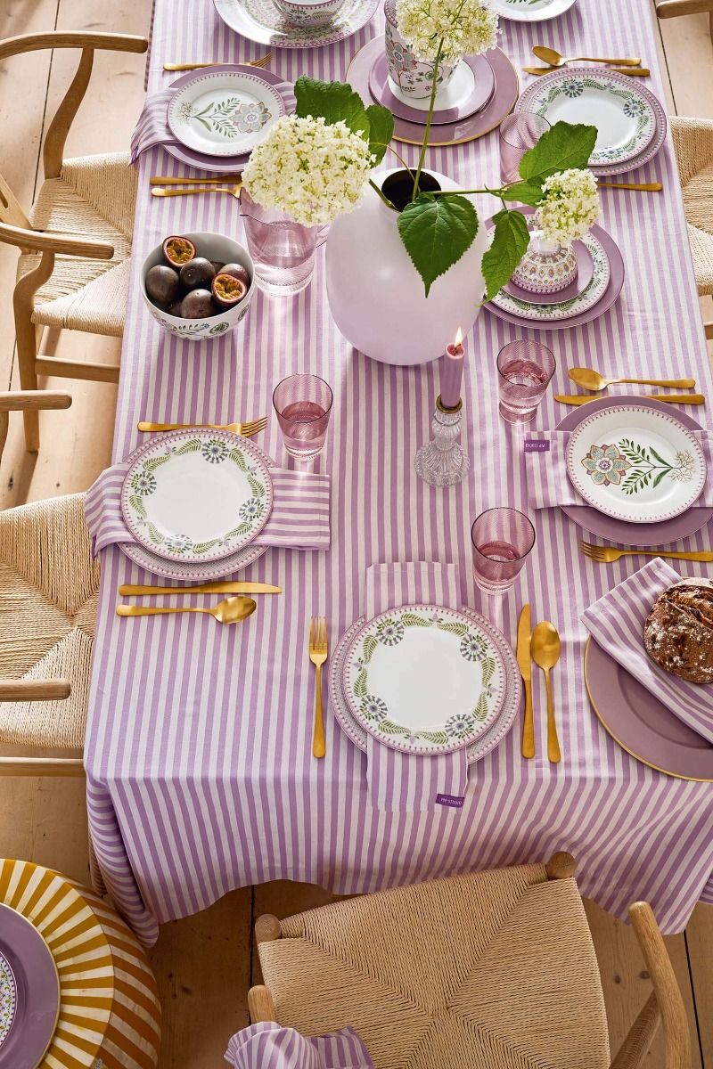 Stripes Set/4 Napkins Lilac