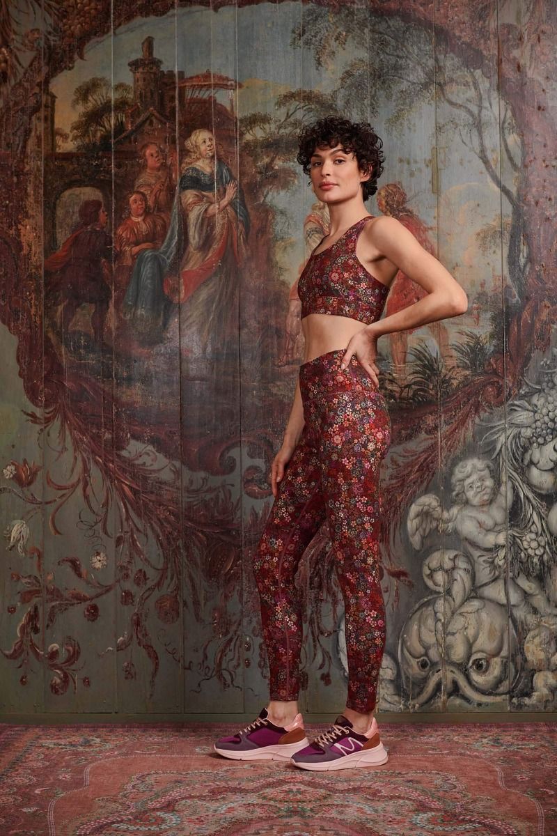 Lange Sportleggings Tutti i Fiori Rot