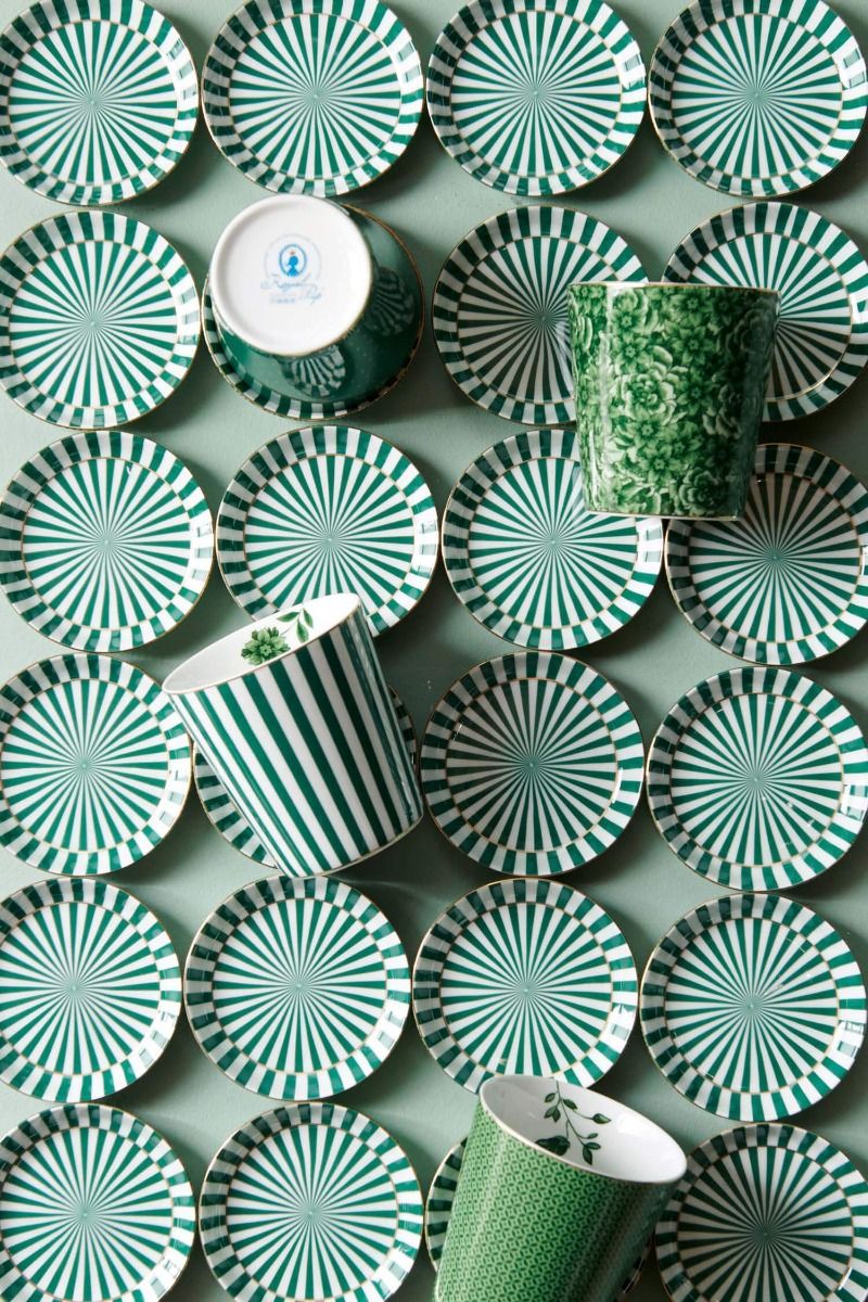 Royal Stripes Mug Tiles & Tea Tip Green