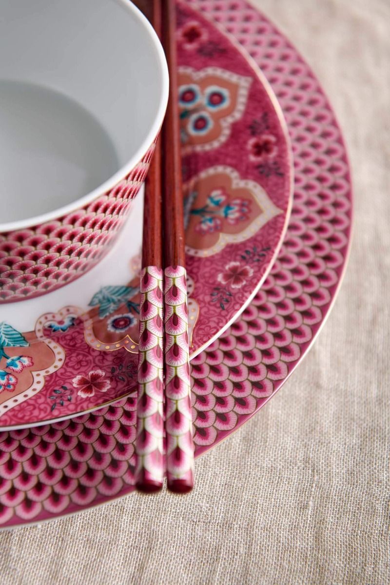 Oriental Flower Festival Set/6 Sushi Dark pink