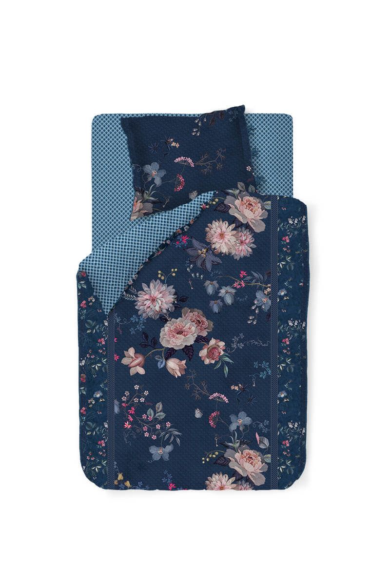 Bettbezugsset Tokyo Bouquet Dunkelblau
