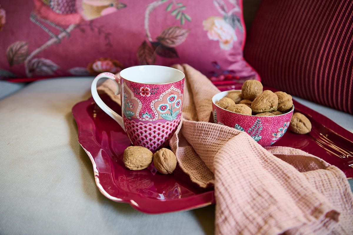 Flower Festival Mug Large Deco Dark Pink