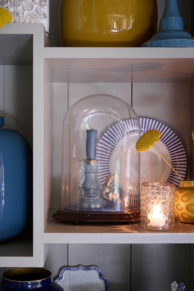 Set/3 Kaarsenhouders Glas Blauw