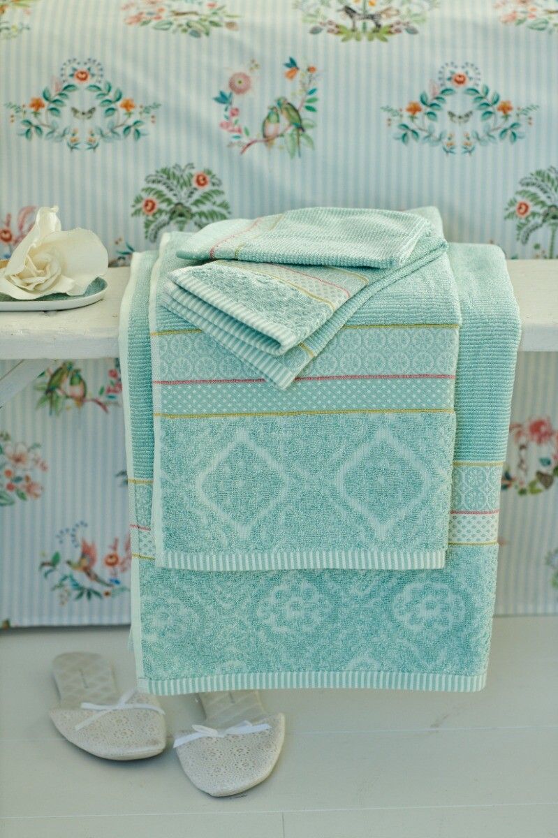 Badhanddoek Set/3 Soft Zellige Blue 55x100 cm