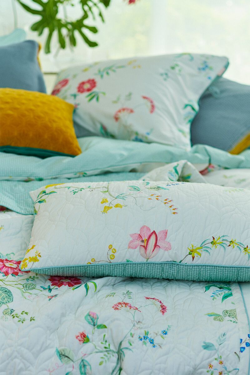 Rechteckiges Zierkissen Fleur Grandeur Wit