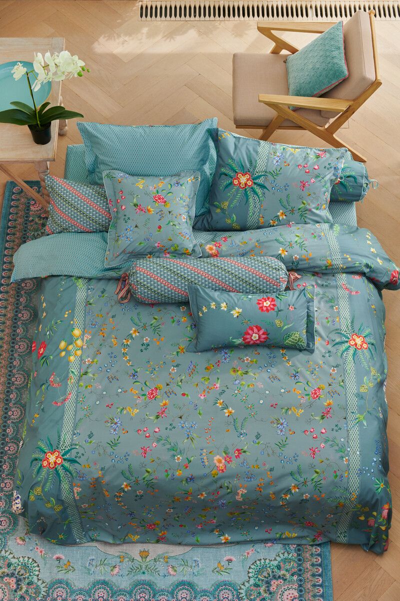 Nackenrolle Petites Fleurs Blau