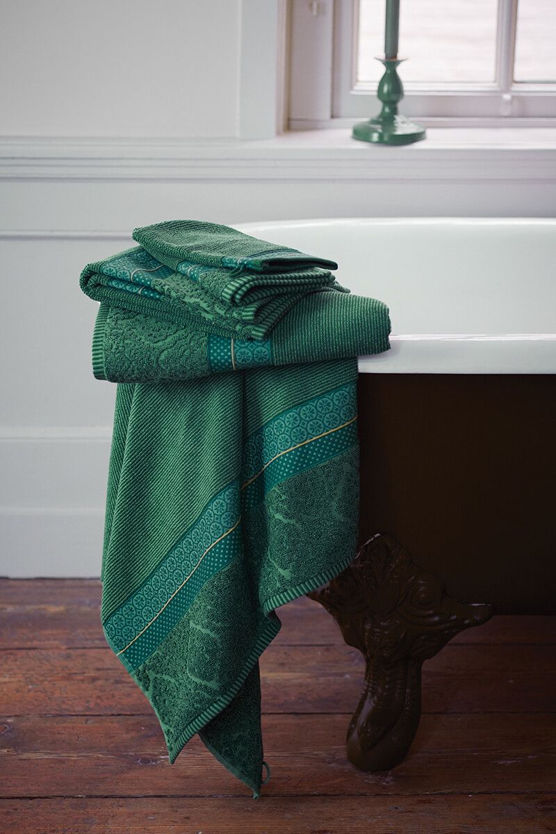 Bath Towel Set/3 Soft Zellige Green 55x100 cm