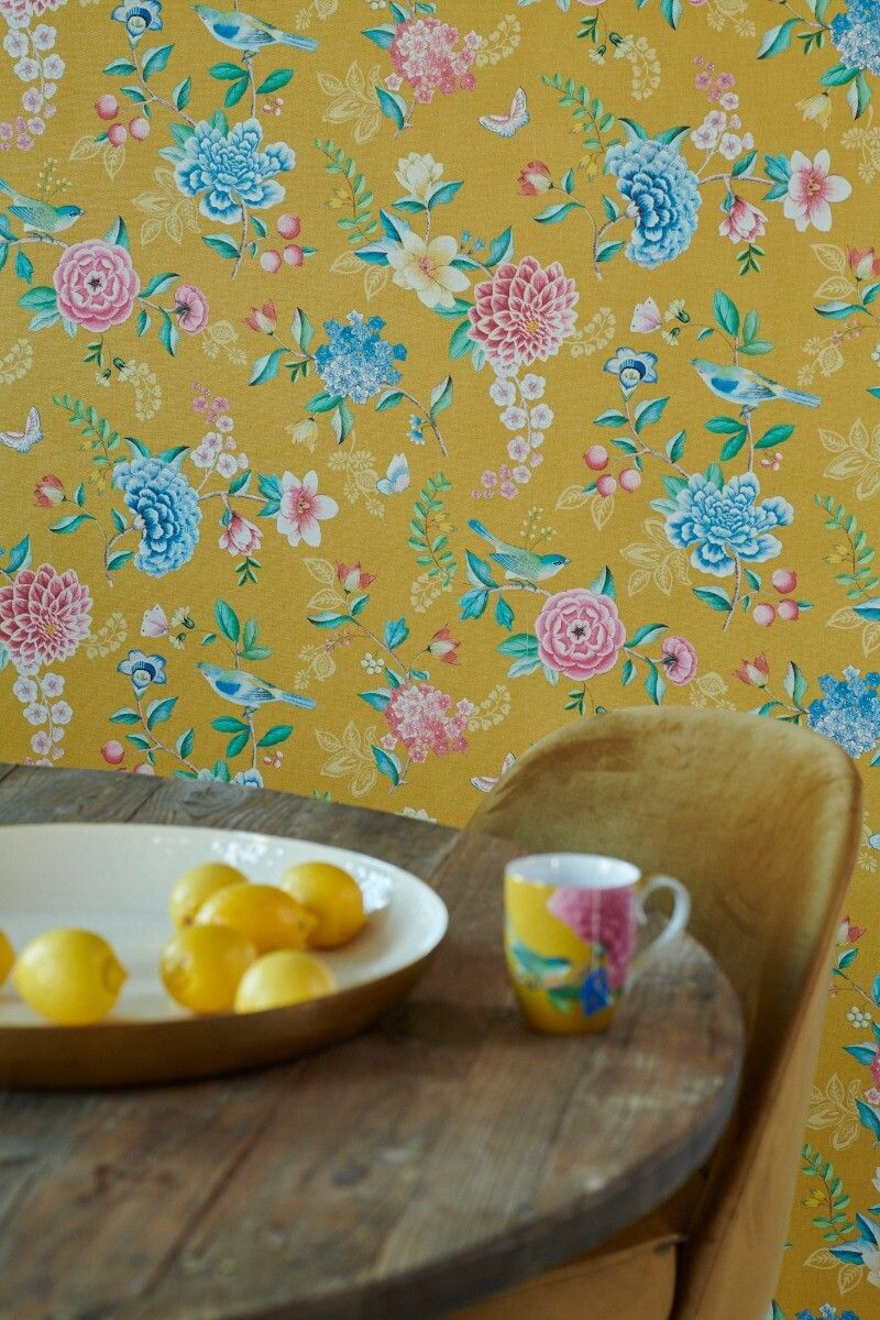 Pip Studio Good Evening Vinyl Wallpaper Yellow