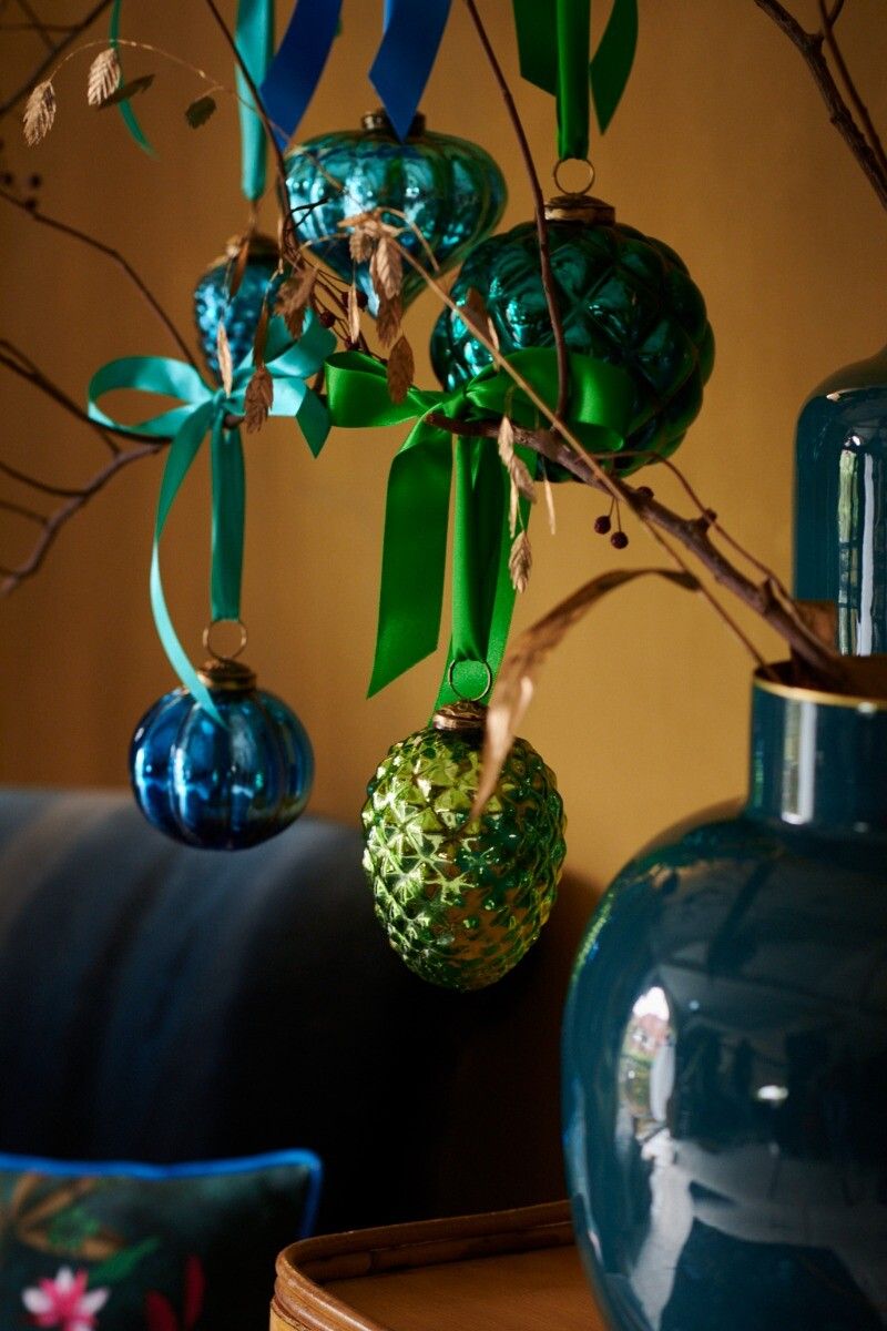Ornament Glass Cone Light Green 10cm