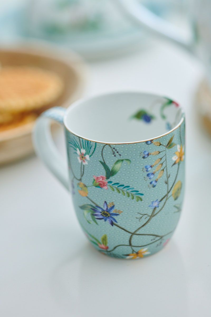 Jolie Set/2 Tasse Klein Flowers blau 