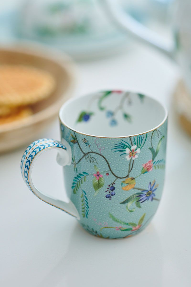 Jolie Tasse Klein Flowers blau