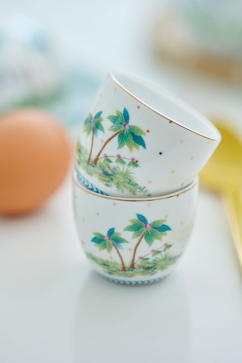 Eierbecher Jolie Punkte Gold Blau