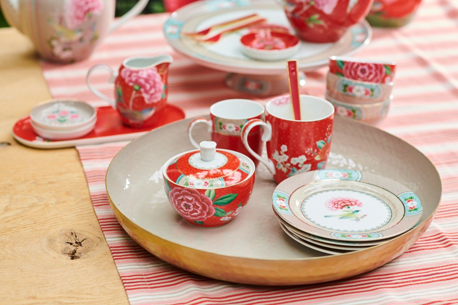 Blushing Birds Jug Small Red