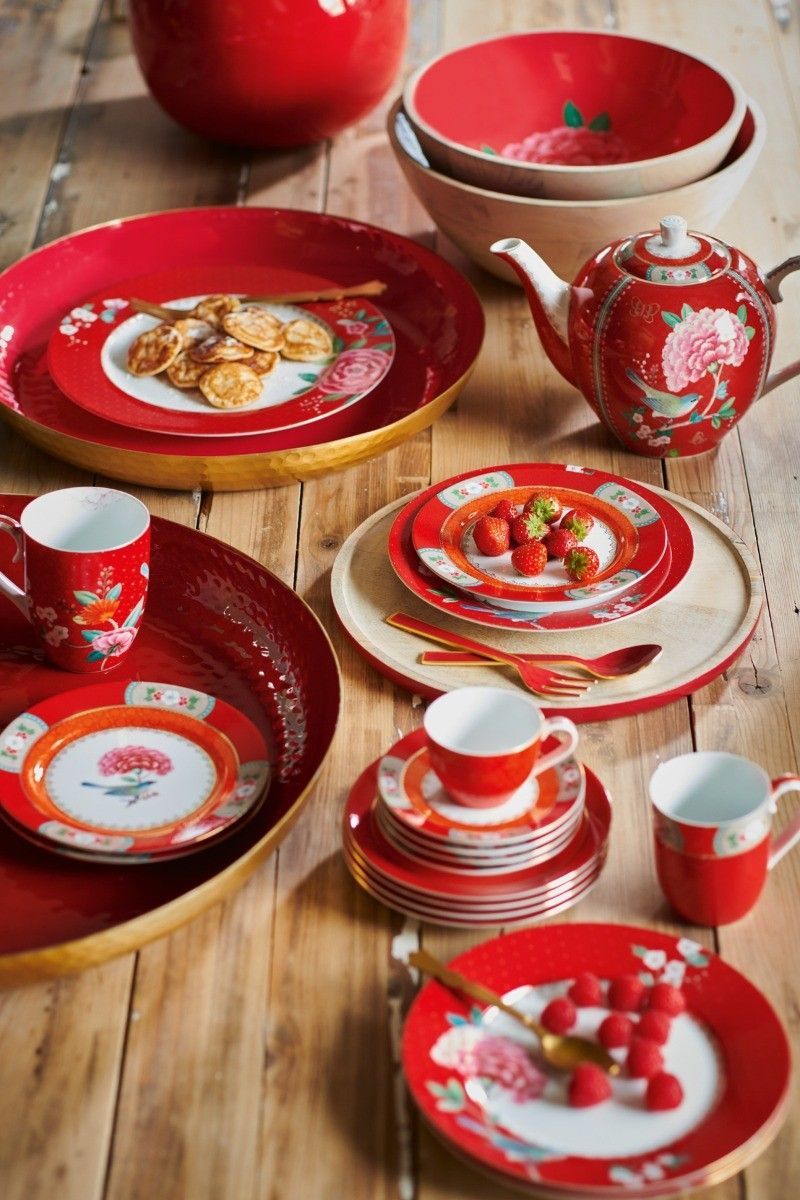 Blushing Birds Soepbord Red 21.5 cm
