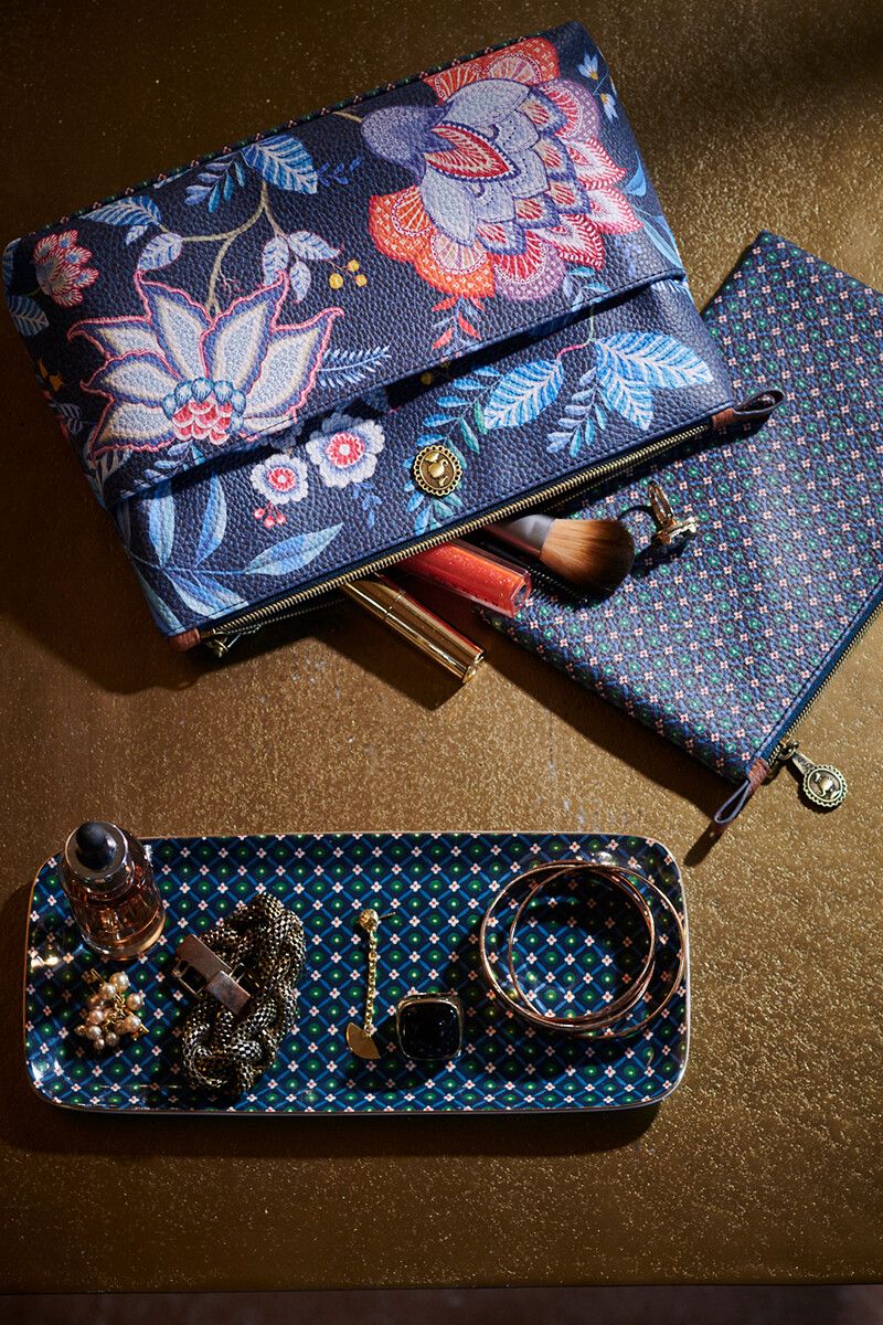 Necessaire Combi Flower Festival Dunkelblau