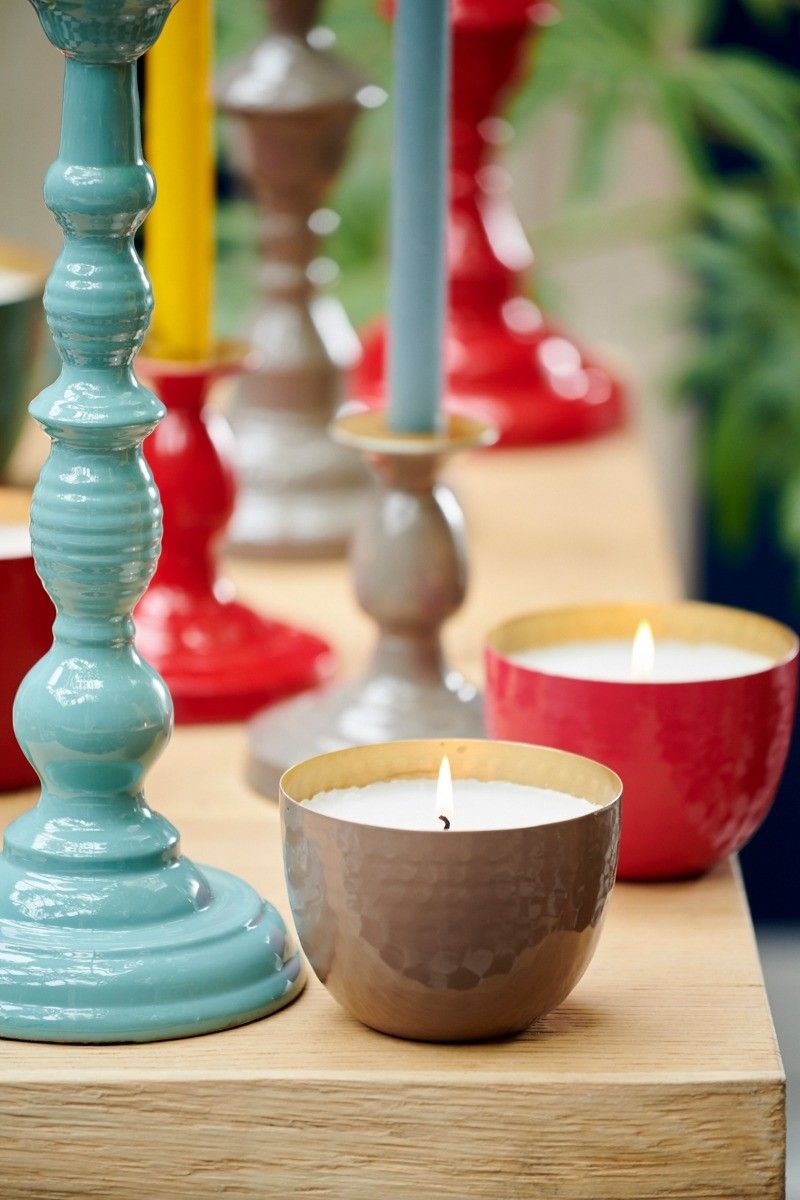 Blushing Birds Candle Khaki 11 cm