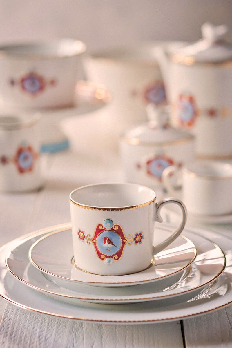 Love Birds Set/4 Breakfast Plates White 21 cm
