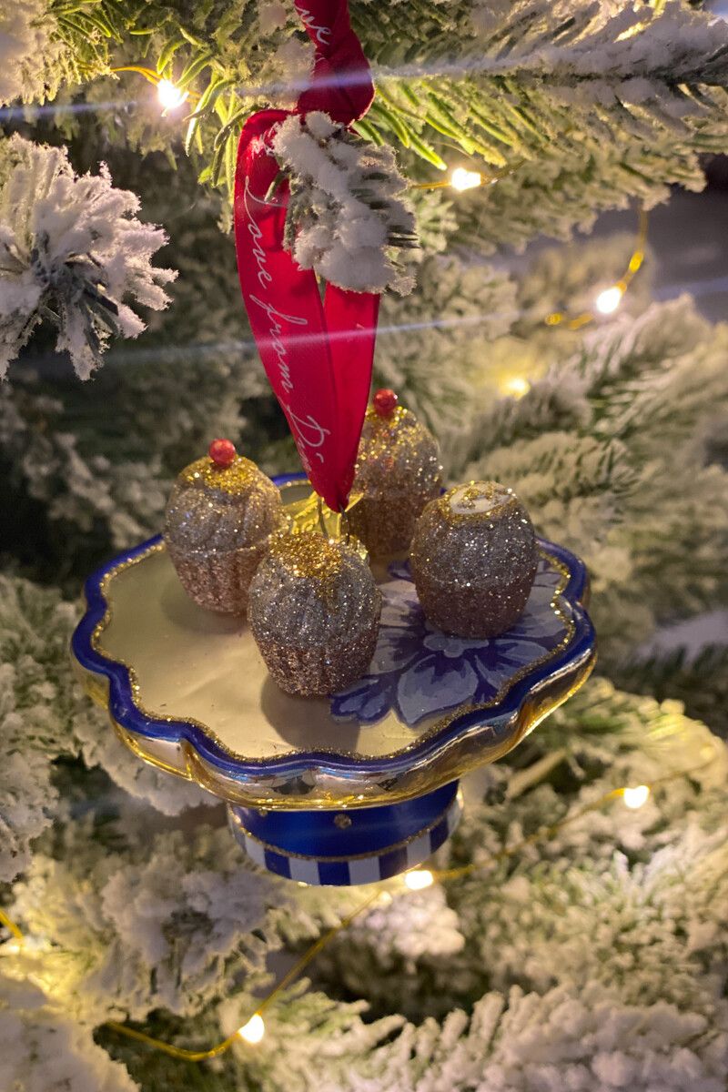 Weihnachtskugel Glas Tortenteller 6.5 cm
