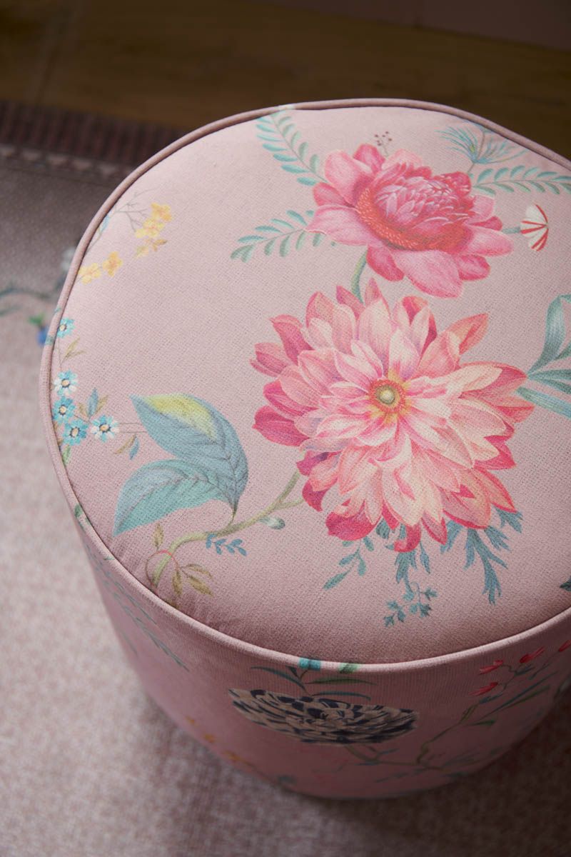Hocker Medium Fleur Grandeur Rosa