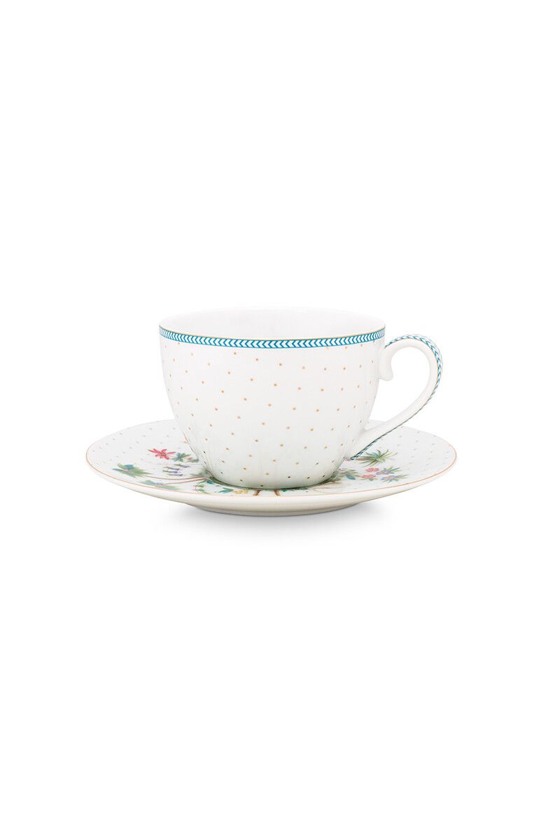 Jolie Cappuccino Cup & Saucer Dots Gold