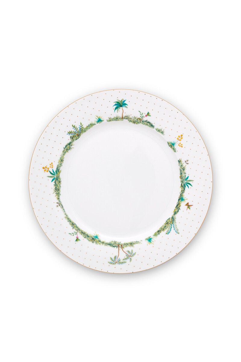 Assiette Plate à Pois Jolie Doré 26.5cm