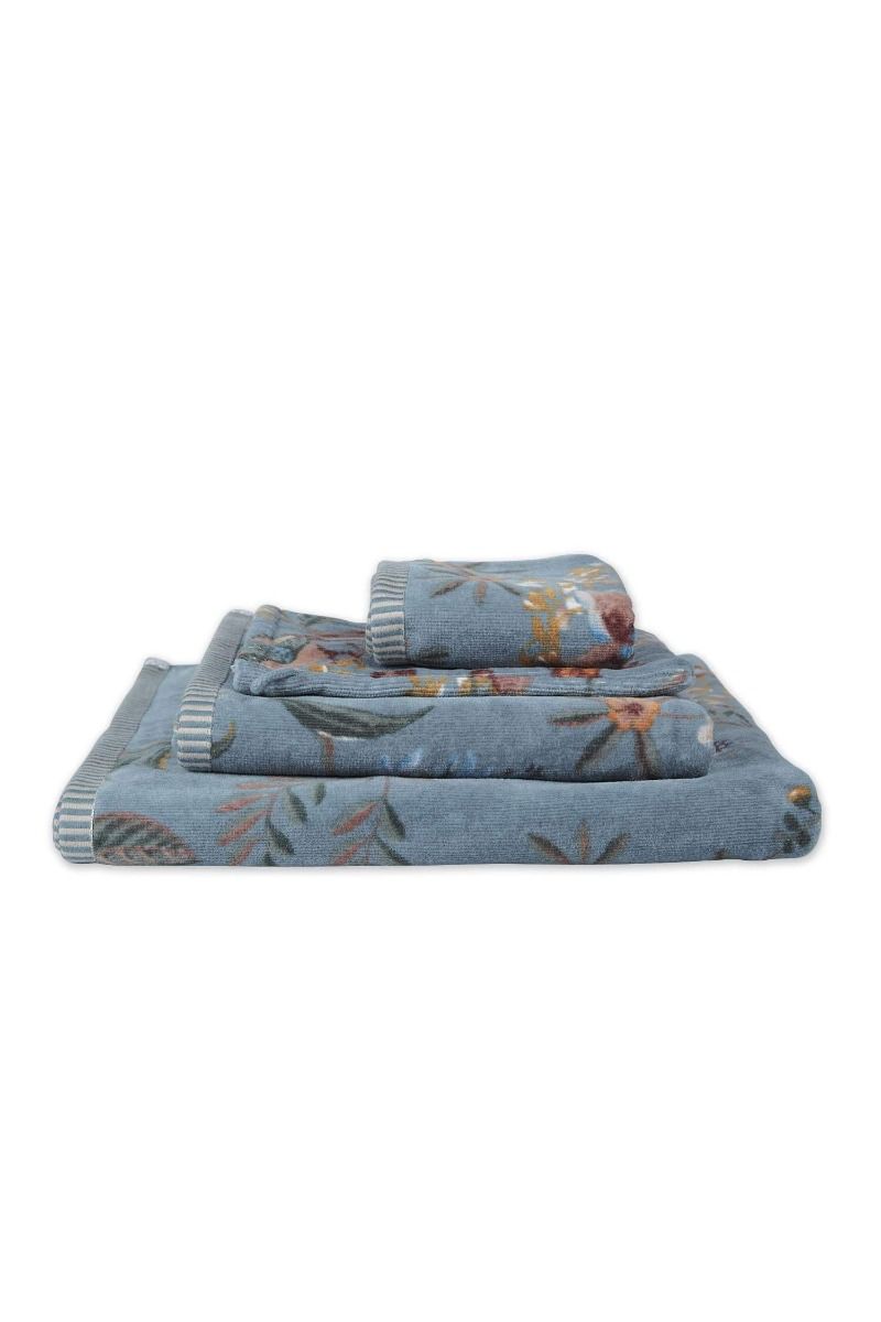 Large Bath Towel Secret Garden Blue 70x140cm