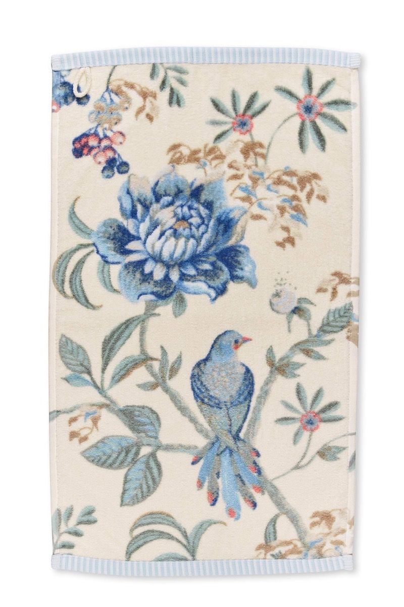 Guesttowel Set/3 Secret Garden White/Blue 30x50cm