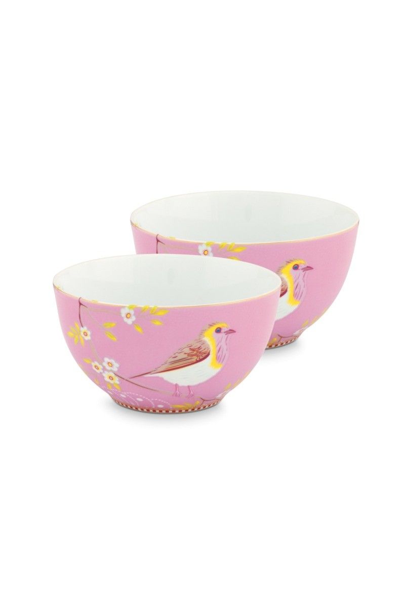 Early Bird Set/2 Kommen Roze 15 cm