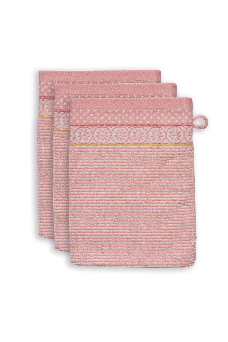 Waschlappen Set/3 Soft Zellige Rosa 16x22 cm