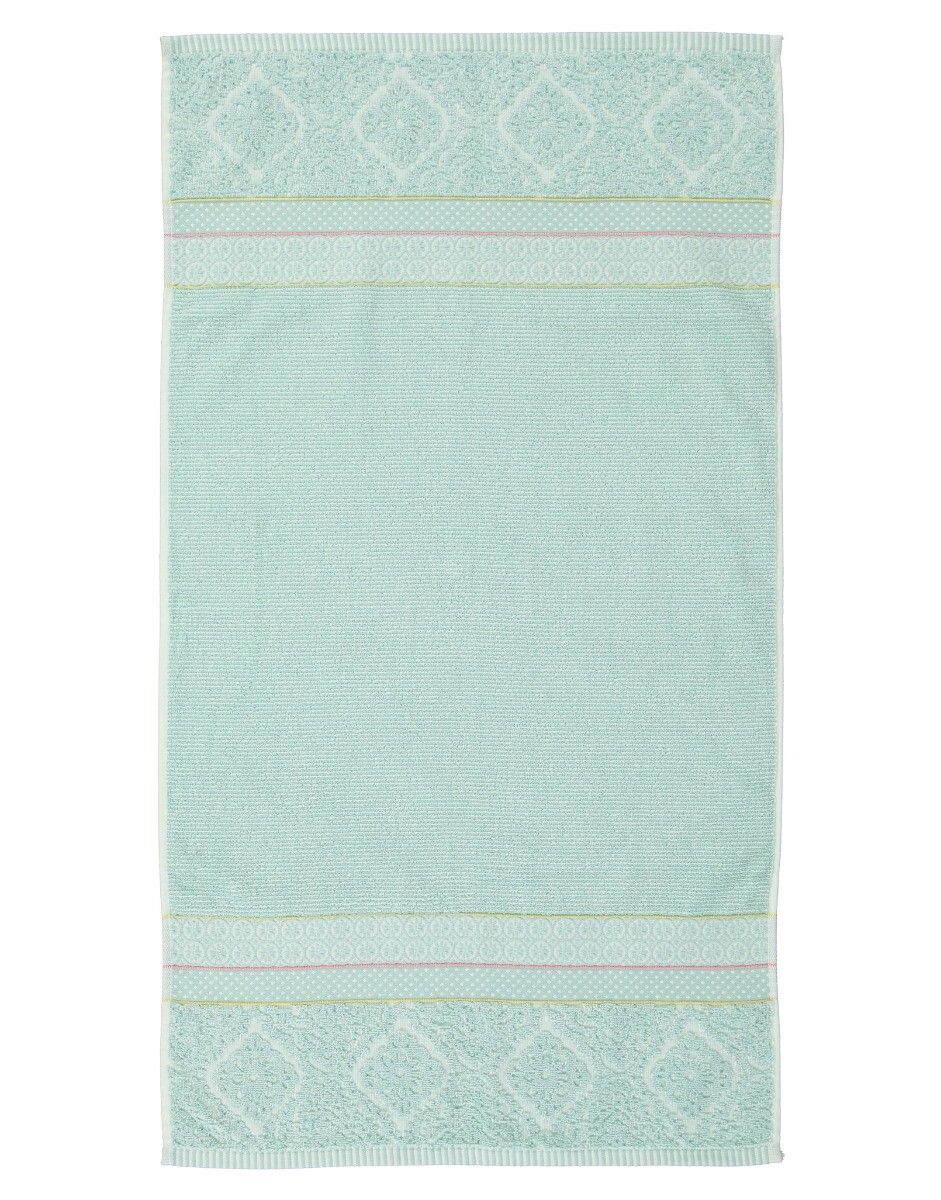 Lot de 3 Serviettes de Bain Soft Zellige en Coloris Bleu 55 x 100 cm