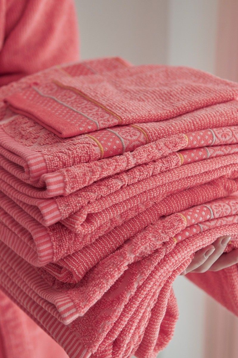 Bath towel Soft Zellige Coral 55x100 cm