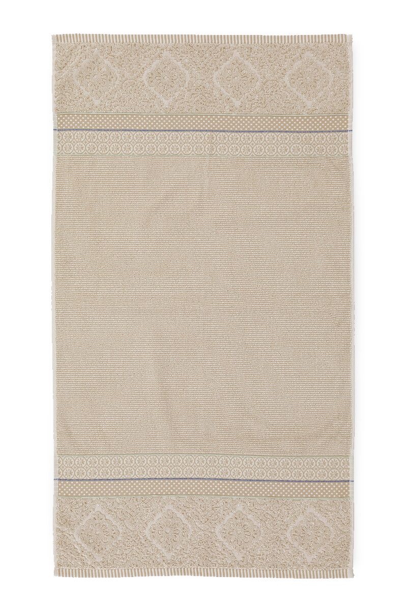 Lot de 3 Serviettes de Bain Soft Zellige en Coloris Kaki 55 x 100 cm