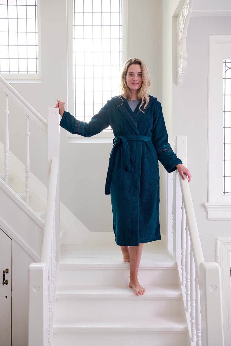 Studio | Premium Borg Lined Check Dressing Gown | Navy/Blue | House of  Fraser