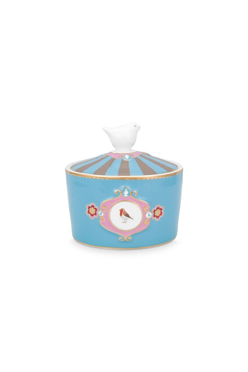 Love Birds Zuckerdose Blau/Khaki