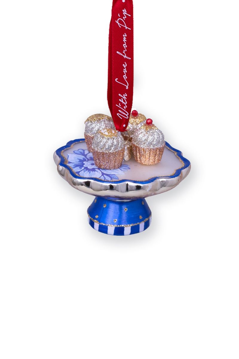 Weihnachtskugel Glas Tortenteller 6.5 cm