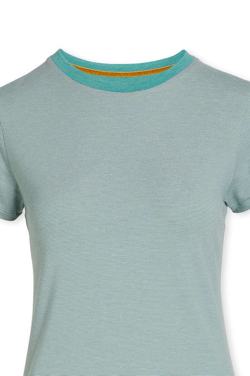 Short Sleeve Shiny Stripes Green