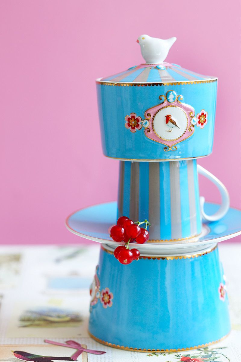 Love Birds Schale Blauw 20 cm