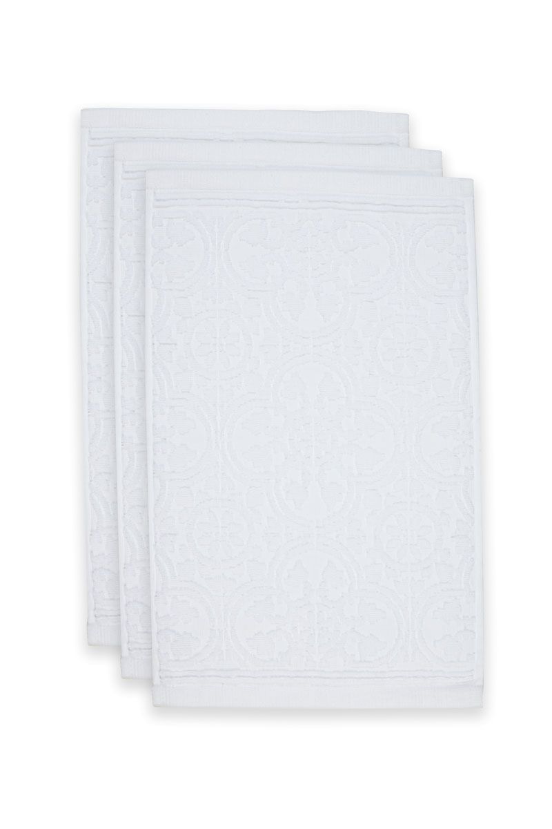 Lot de 3 Serviettes Invité Tile de Pip Blanc 30x50cm