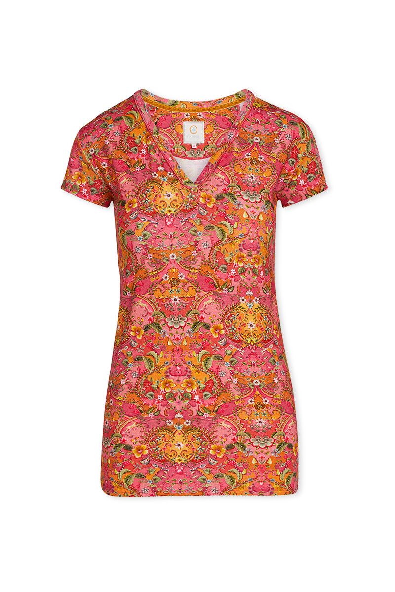 Short Sleeve V-Neck Pippadour Pink
