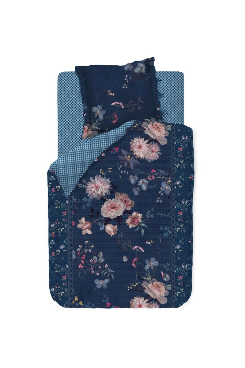 Bettbezugsset Tokyo Bouquet Dunkelblau