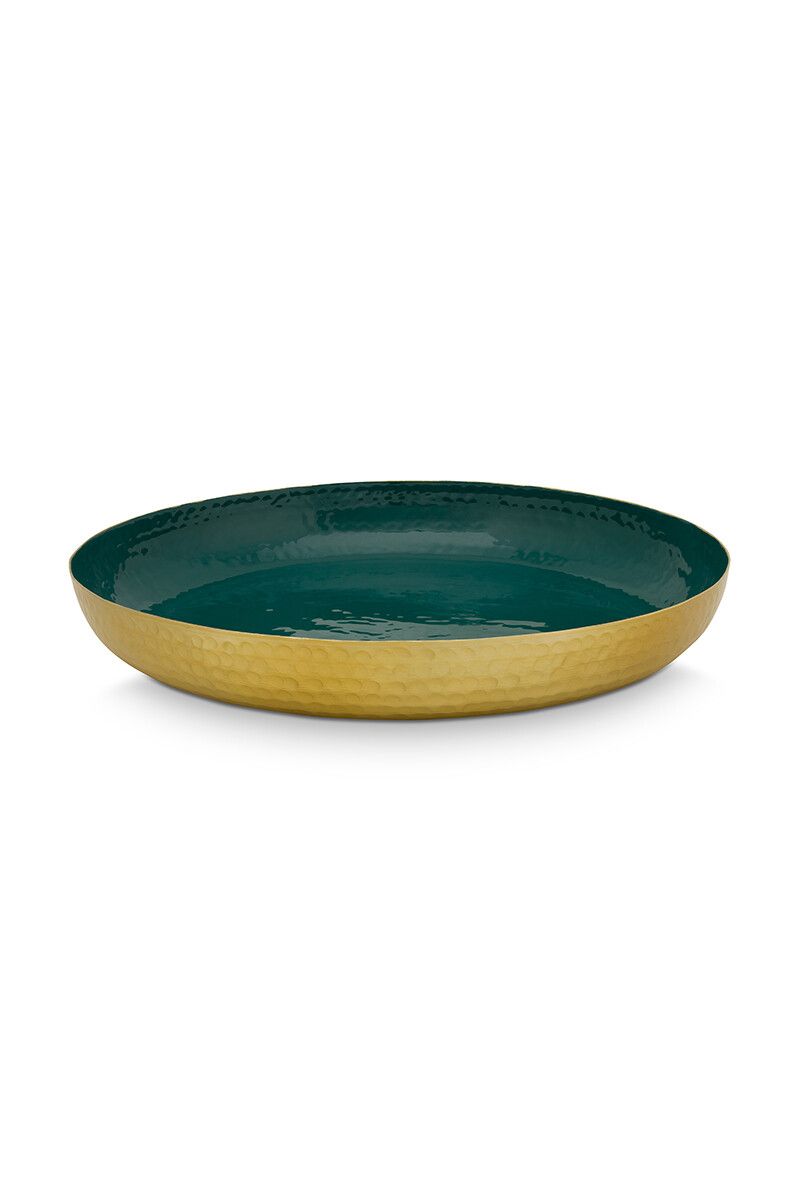 Tray Enamelled Dark Green 50 cm