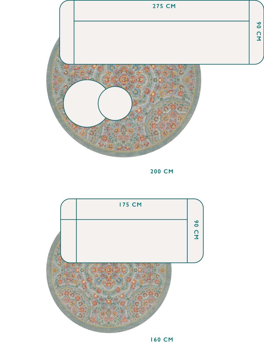 Tapis Rond Il Ricamo by Pip Bleu Clair