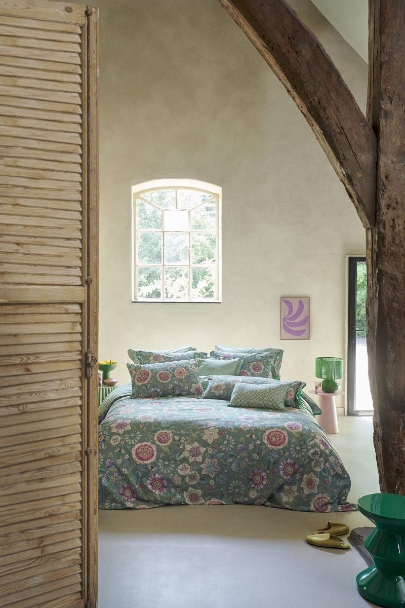 Housse de Couette Viva las Flores Vert