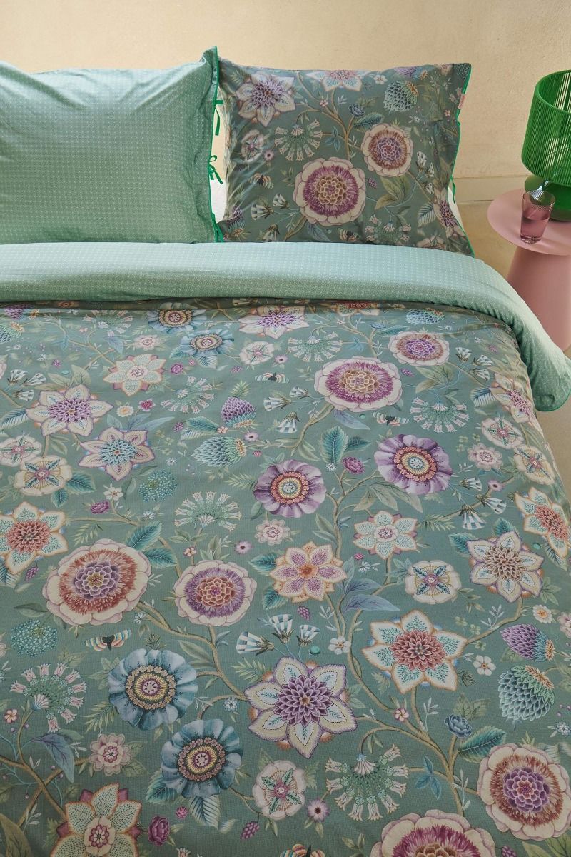 Housse de Couette Viva las Flores Vert