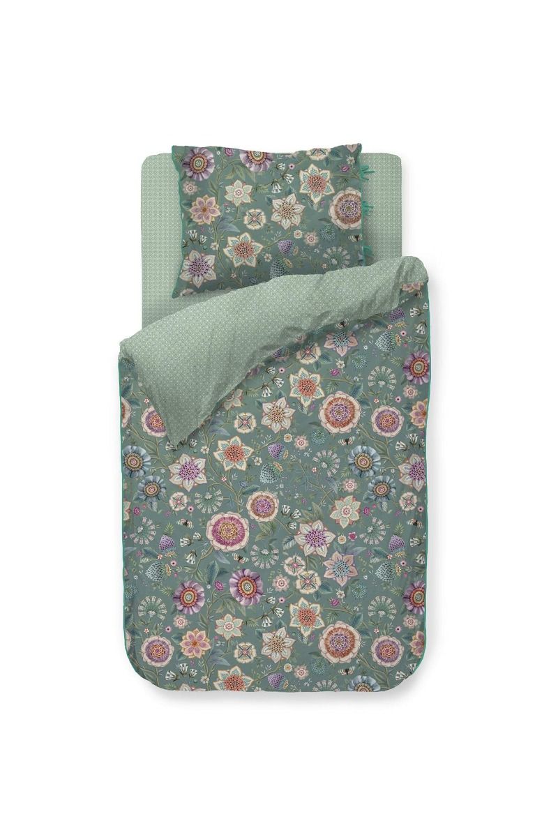 Duvet Cover Set Viva las Flores Green